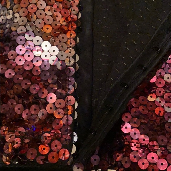 1990s BLACK MULTI COLOR SEQUINS PARTY HOLIDAY FORMAL CORSET CAMI - Picture 5 of 15